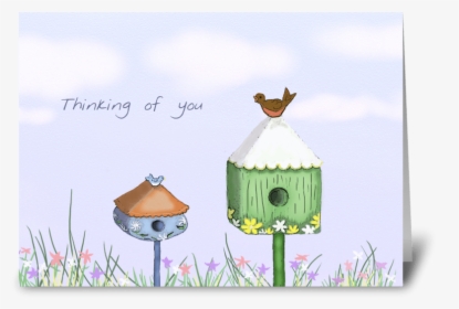 Birdhouse Thinking Of You Card Greeting Card - Cartoon, HD Png Download, Transparent PNG