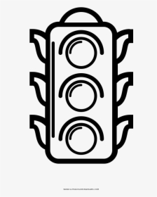 Traffic Light Coloring Page - Semaforo Para Colorear, HD Png Download, Transparent PNG