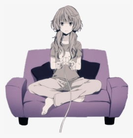 Just A Gamer Girl Playing Video Games - Gamer Girl Anime Ps4, HD Png Download, Transparent PNG