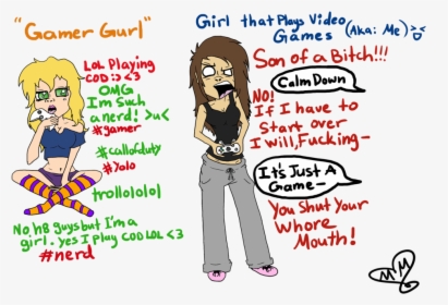 Gamer Girls Vs Me, HD Png Download, Transparent PNG