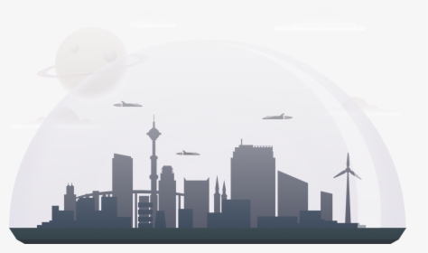 Futuristic City - Skyline, HD Png Download, Transparent PNG