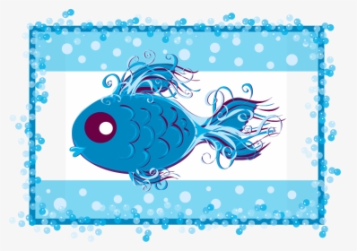An Illustration Of An Artistic Blue Fish Swimming On, HD Png Download, Transparent PNG