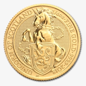 Queen S Beasts Unicorn 1/4oz Gold Coin 2018 Motif - St Mary's High School Logo, HD Png Download, Transparent PNG