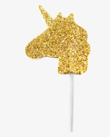 Glitter Cupcake Toppers - M556 Gold Glitter Unicorn, HD Png Download, Transparent PNG