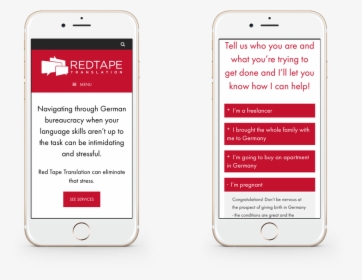 Red Tape Translation Responsive Website On Mobile - Iphone, HD Png Download, Transparent PNG