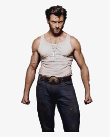 #hughjackman #wolverine #actor #maleactor #abs #model - Shirtless Men Wearing Dog Tags, HD Png Download, Transparent PNG