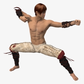 Man Pose Figure Fantasy Hair Png Image - Male Martial Arts Poses, Transparent Png, Transparent PNG