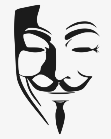 Art,monochrome Photography,facial Hair - V For Vendetta Stencil, HD Png Download, Transparent PNG