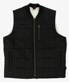 Tough Duck Mens Sherpa Lined Box Quilt Vest Black Front - Sweater Vest, HD Png Download, Transparent PNG