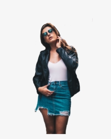 Girl In Ripped Jeans Skirt   		style Margin-left - Fuste De Blugi Mini, HD Png Download, Transparent PNG