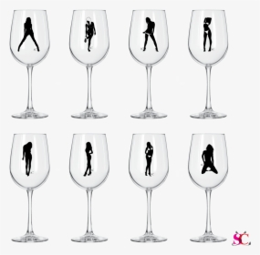 8 Sexy Woman Glasses - Wine Glass, HD Png Download, Transparent PNG
