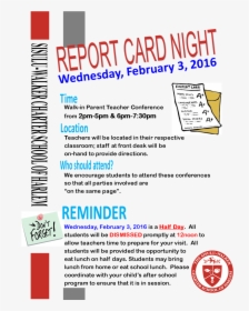 Report Card Night2016 - Report Card Conferences Flyer, HD Png Download, Transparent PNG
