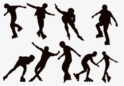 Roller Skating Ice Skating Silhouette - Roller Skating Silhouette Png, Transparent Png, Transparent PNG