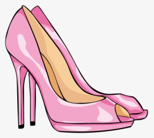 Chaussures Page 26 High Heel Outline Clip Art High - Pink Heels Clipart, HD Png Download, Transparent PNG