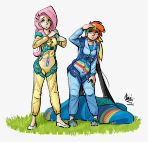 Theartrix, Clothes, Commission, Duo, Fluttershy, Human, - Lunar Lander From Eyes Turned Skywards, HD Png Download, Transparent PNG