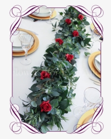 Green And Red Flower Garlands For Tables, HD Png Download, Transparent PNG