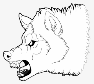Drawing Wolfs Growl Transparent Png Clipart Free Download - Transparent Wolf Lineart, Png Download, Transparent PNG