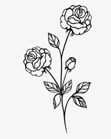 Rose Bush Clipart Plan - Flower Png Black And White, Transparent Png, Transparent PNG