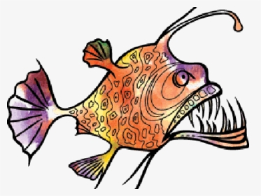 Transparent Angler Clipart - Angler Fish Watercolor, HD Png Download, Transparent PNG