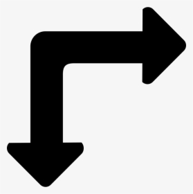 Si Glyph Arrow Two Way Right Bottom - Sign, HD Png Download, Transparent PNG