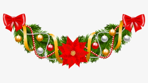 Garland Clipart Of Christmas Wreaths Image Clip Art - Christmas Garland Clipart Free, HD Png Download, Transparent PNG