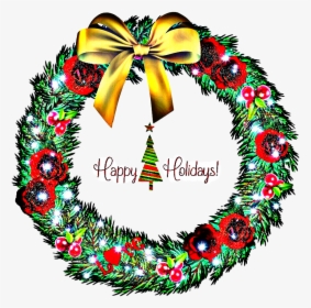 Transparent Holiday Wreath Png - Wreath, Png Download, Transparent PNG