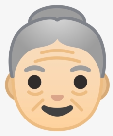 Old Woman Light Skin Tone Icon - Old Man Cartoon Head, HD Png Download, Transparent PNG