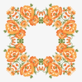 Clip Art Frame Wreath - Flowers Design, HD Png Download, Transparent PNG