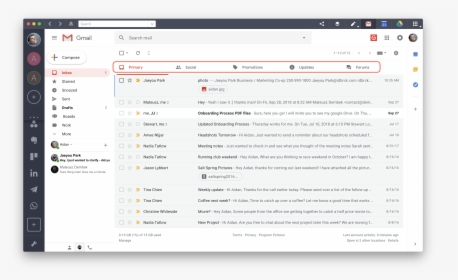Gmail Inbox Category Tabs - Gitbook App, HD Png Download, Transparent PNG