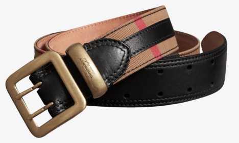 Burberry Topstitched House Check And Leather Women - Belt, HD Png Download, Transparent PNG