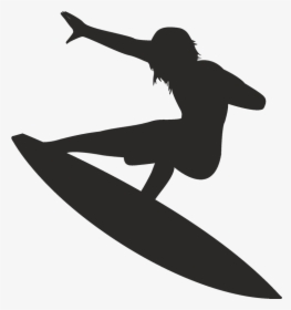 Silhouette Surfing Surfboard - Silhouette Surfboard Png, Transparent Png, Transparent PNG