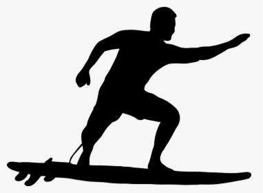 Surfer, Surfboard, Silhouette, Man, Athletic, Fit - Surfer Silhouette, HD Png Download, Transparent PNG