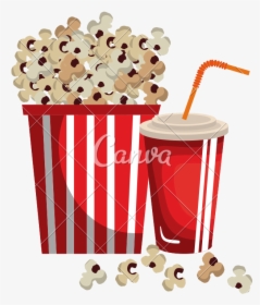 Transparent Movie Popcorn Png - Popcorn And Soda Png, Png Download, Transparent PNG