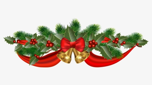 Christmas Golden Bells And Ribbon Png Clipart Image - Divisori Natalizi Gif, Transparent Png, Transparent PNG