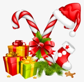 Santa Hat Gifts And - Transparent Christmas Stocking Png, Png Download, Transparent PNG