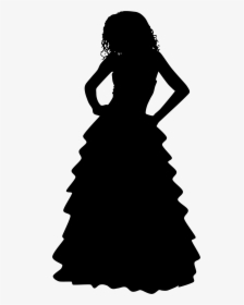 Formal Gown Woman Silhouette Icons Png - Silhouette Of Women In Gowns, Transparent Png, Transparent PNG