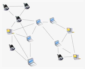 Unstructured Peer To Peer Network Diagram - Peer-to-peer, HD Png Download, Transparent PNG