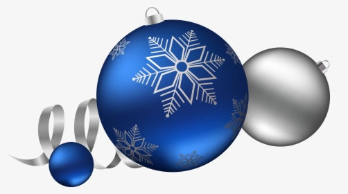 Silver And Blue Christmas Balls Decoration Clipart - Blue Christmas Baubles Clipart, HD Png Download, Transparent PNG