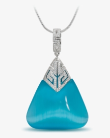 Bermuda Triangle Classic With Snake Chain - Baby Blue Cats Eye Necklace Bermuda, HD Png Download, Transparent PNG