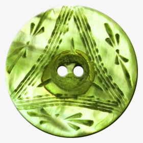 Button With Triangle And Floral Design, Lime Green - Old Button Png, Transparent Png, Transparent PNG