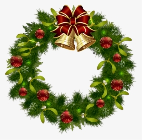 Wreath Christmas Garland Clip Art - Transparent Background Christmas Wreath Clip Art, HD Png Download, Transparent PNG