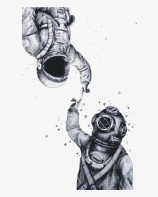 Astronaut Drawing Futuristic - Above So Below Astronaut, HD Png Download, Transparent PNG