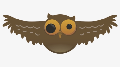 Owl, Weird, Bird, Nocturnal, Pupil, Wide, Flying, Wings - Flying Owl Pics Cartoon, HD Png Download, Transparent PNG