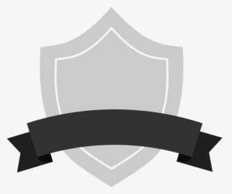 Gray Shield Badge With Black Ribbon - Your Brand Here Png, Transparent Png, Transparent PNG