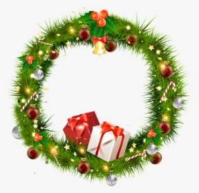 Clipart Navidad Png - Christmas Wreath Clipart, Transparent Png, Transparent PNG