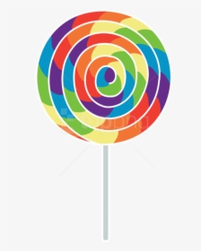 Lollipop,circle,clip - Rainbow Lollipop Png, Transparent Png, Transparent PNG