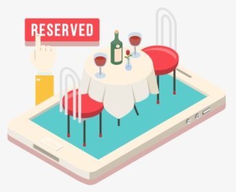 Restaurants Clipart Eatery - Table Restaurant Cartoon Png, Transparent Png, Transparent PNG