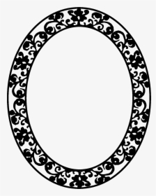 Oval Floral Frame Clip Arts - Frame Clipart Black And White, HD Png Download, Transparent PNG