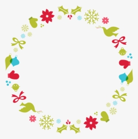Christmas Border Wreath Borders Transparent Png - Round Christmas Border Clipart, Png Download, Transparent PNG