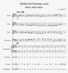 Medieval Christmas Carol Three Wise Men Sheet Music - Sheet Music, HD Png Download, Transparent PNG